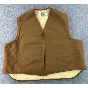 Carhartt Men's Sherpa Lined Heavy Canvas Winter Duck Vest Sz XXXXL or 4X (15842)